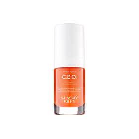 Sunday Riley C.E.O. front bottle showing sleek packaging and brightening promise