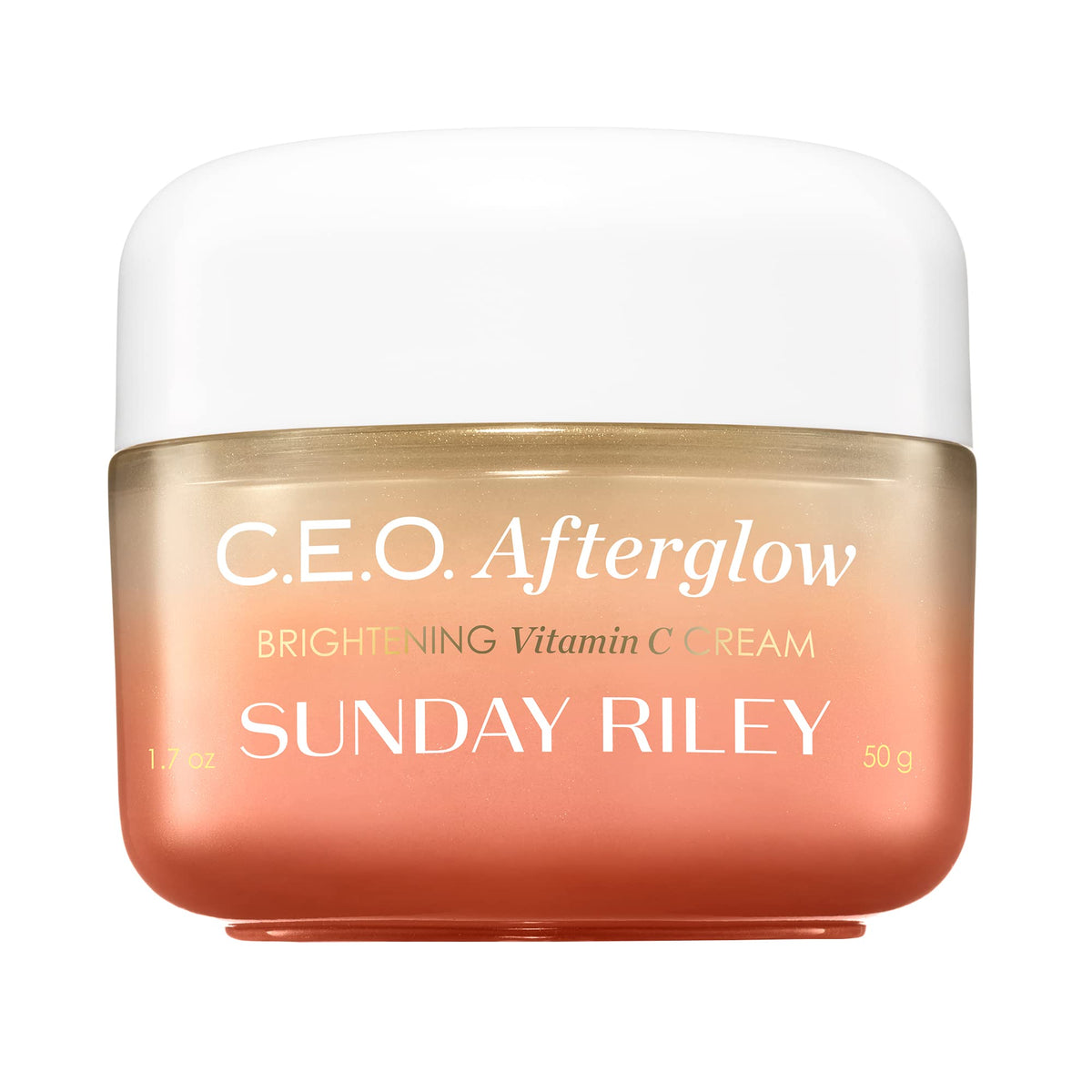 Sunday Riley jar front packaging showing label and brightening cream benefits