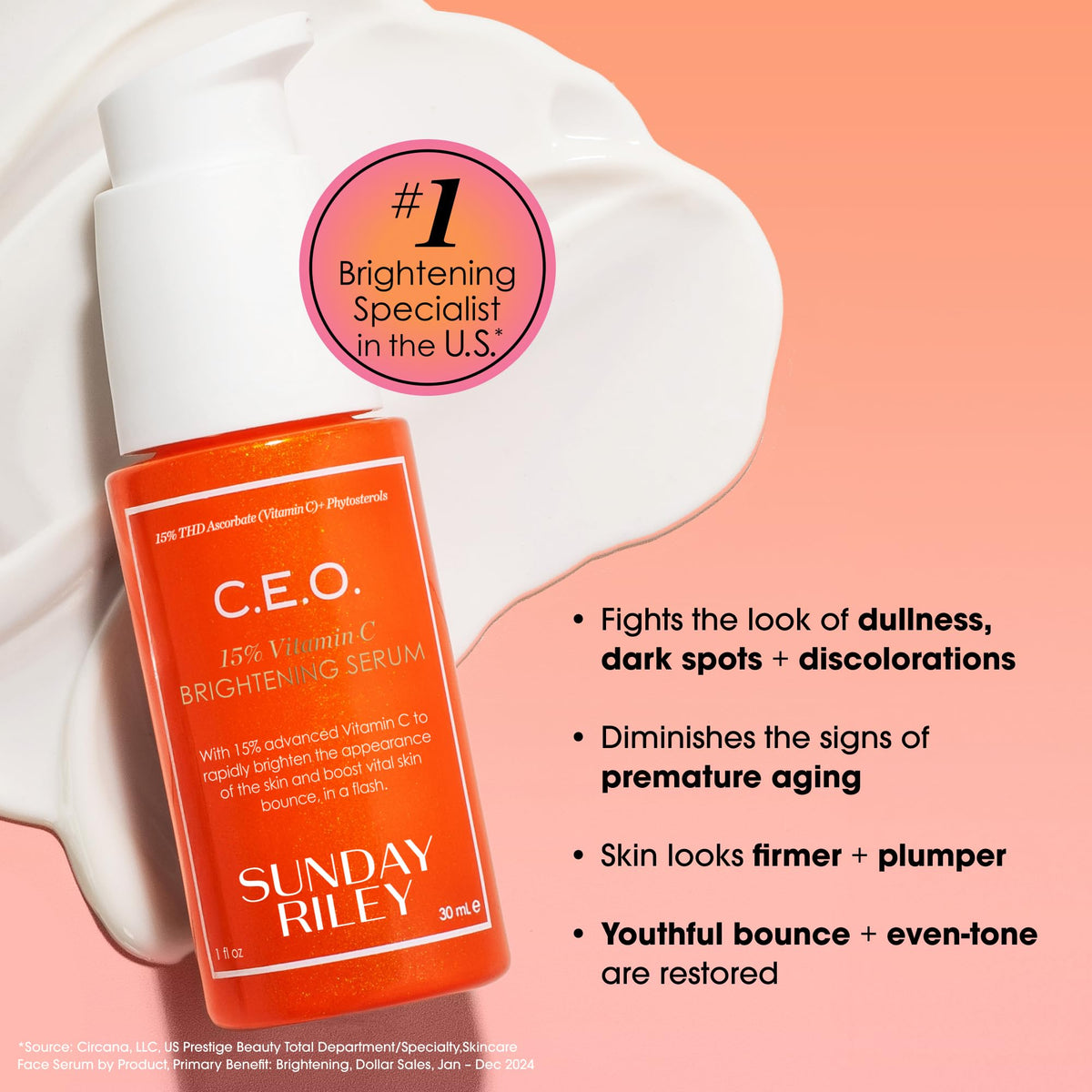 Sunday Riley C.E.O. serum texture close-up highlights lightweight absorbency and glow