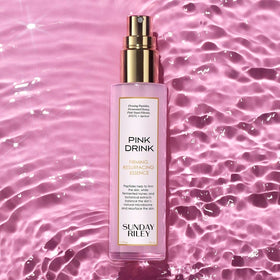 Sunday Riley Pink Drink ingredients display with kelp and honey illustrating prebiotic benefit