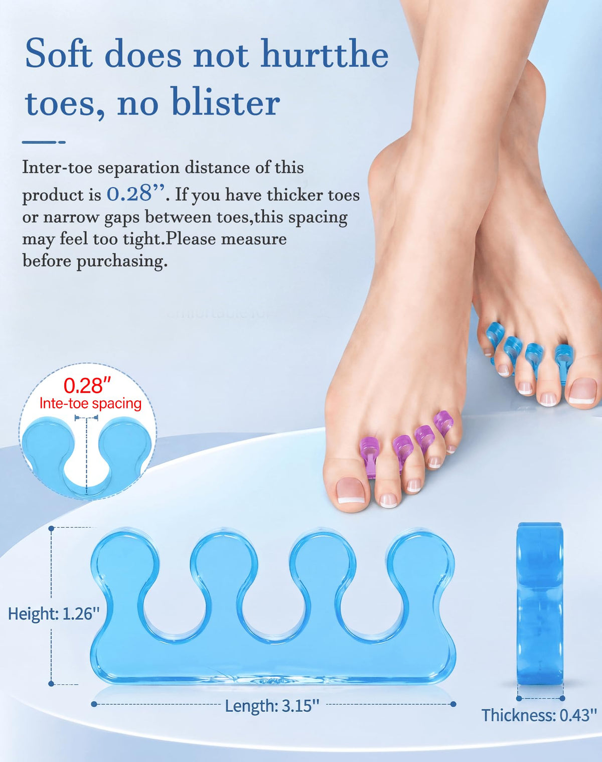 SUNFATT toe separators in use during pedicure for neat polish