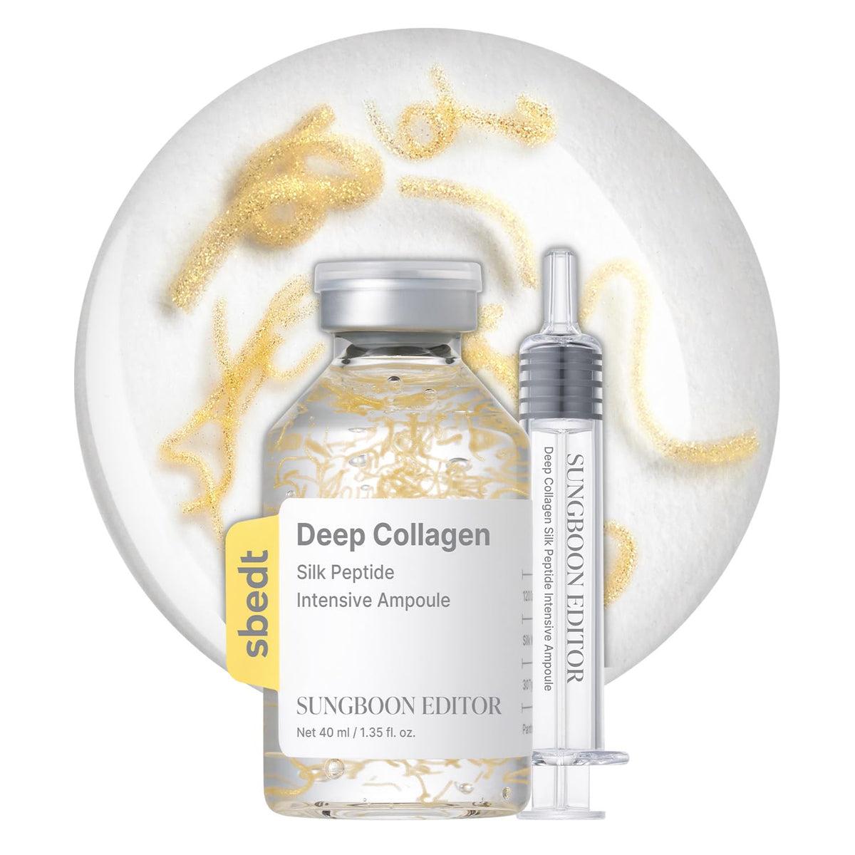 SUNGBOON EDITOR front bottle view showing elegant ampoule and label benefit