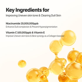 SUNGBOON EDITOR label close-up emphasizing collagen, niacinamide, vitamin C strengths