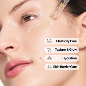 SUNGBOON EDITOR silk peptide beads close-up showing melt-in texture benefit