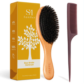 SunHer front view beech wood handle showing comfortable grip and natural finish