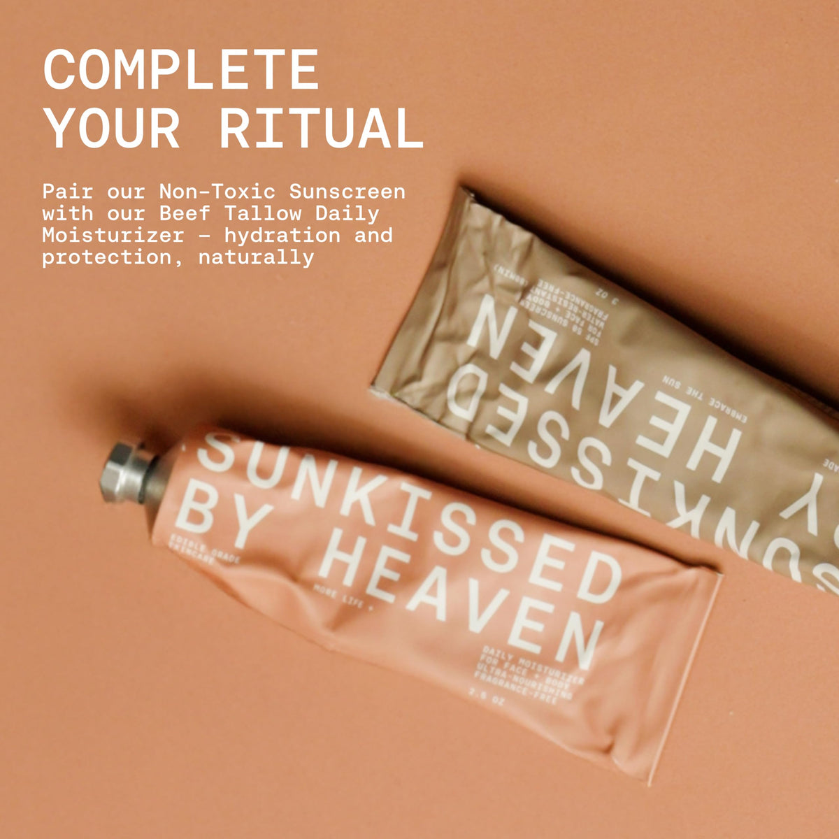 Sunkissed By Heaven 3 oz jar in hand to show compact travel size and convenient portability