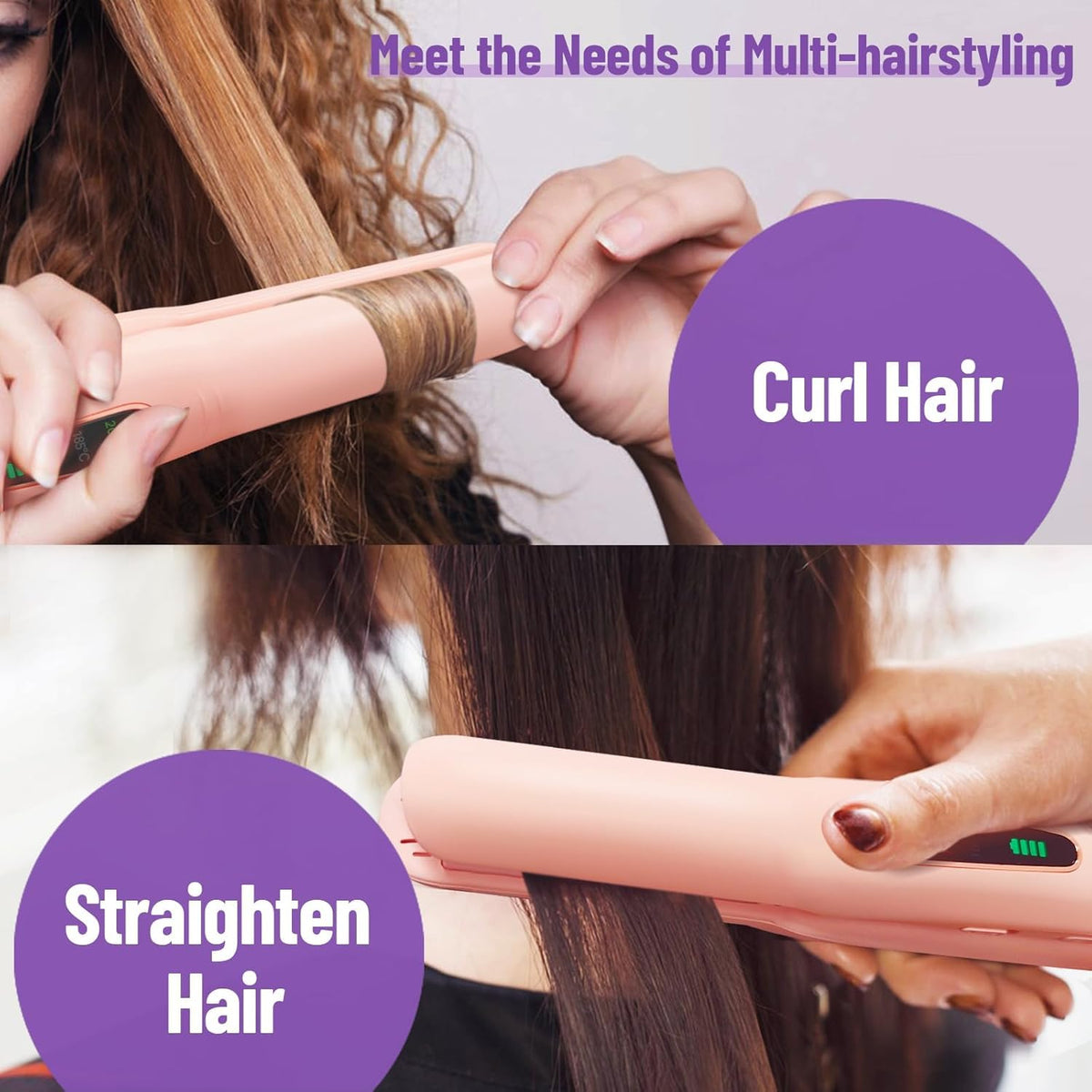 SUNMAY straightener in hand for size comparison and effortless portability
