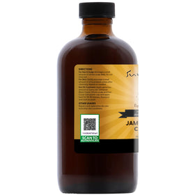 Sunny Isle label close-up highlighting traditional processing and GMP certification information