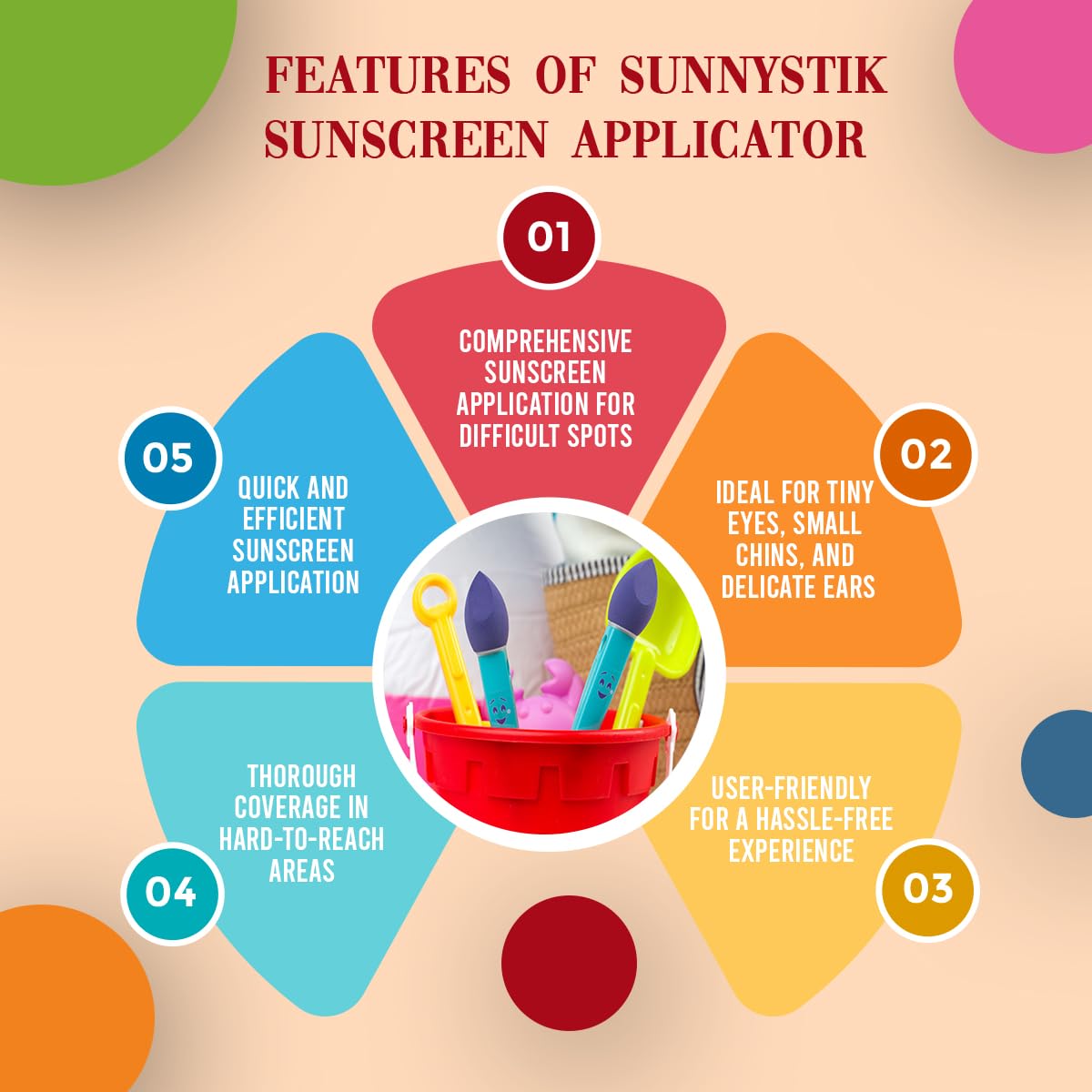 SunnyStik applying to child's nose demonstrating precise coverage with less waste