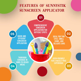 SunnyStik applying to child's nose demonstrating precise coverage with less waste