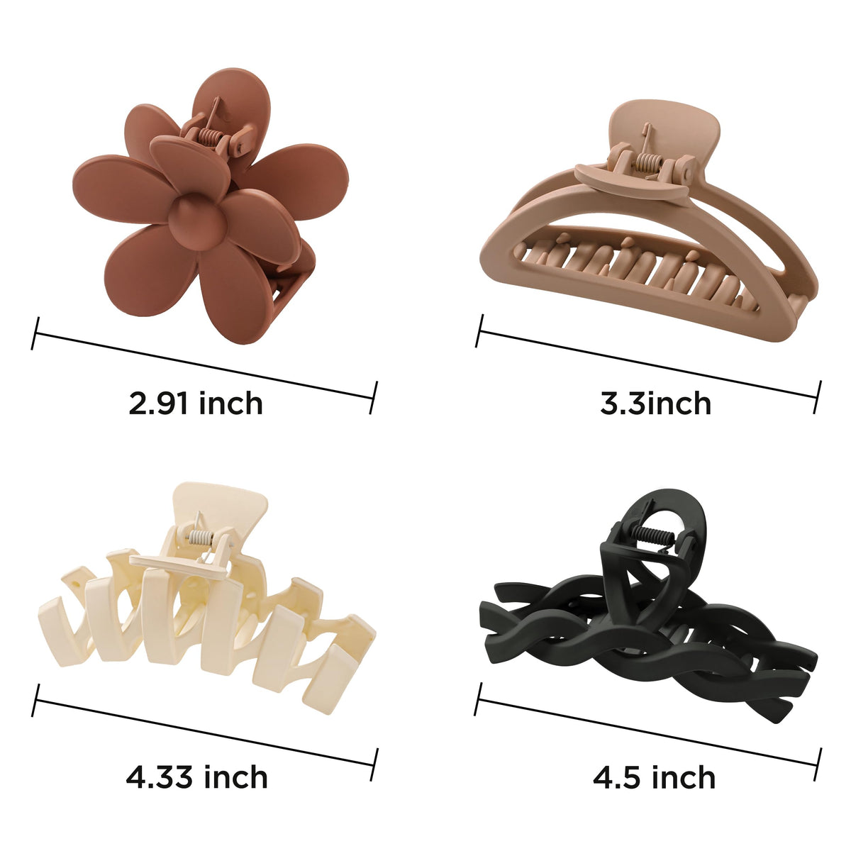 Sunolga arranged gradient color clips highlighting black khaki burgundy off-white tones