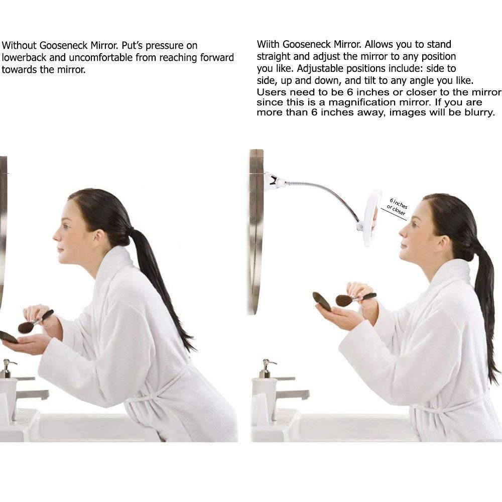 SunplusTrade flexible gooseneck bent to angle showing adjustable positioning benefit hands-free use