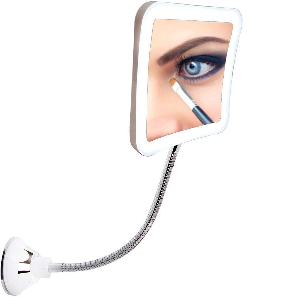 SunplusTrade front view of mirror showing LED lights and compact cordless design benefit precision