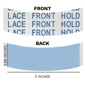 Sunshine Tape strip being applied to a lace wig by hand, demonstrates quick secure attachment benefit