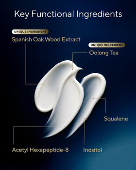 SUNTORY WELLNESS label ingredients closeup emphasizing key actives for firming and balancing