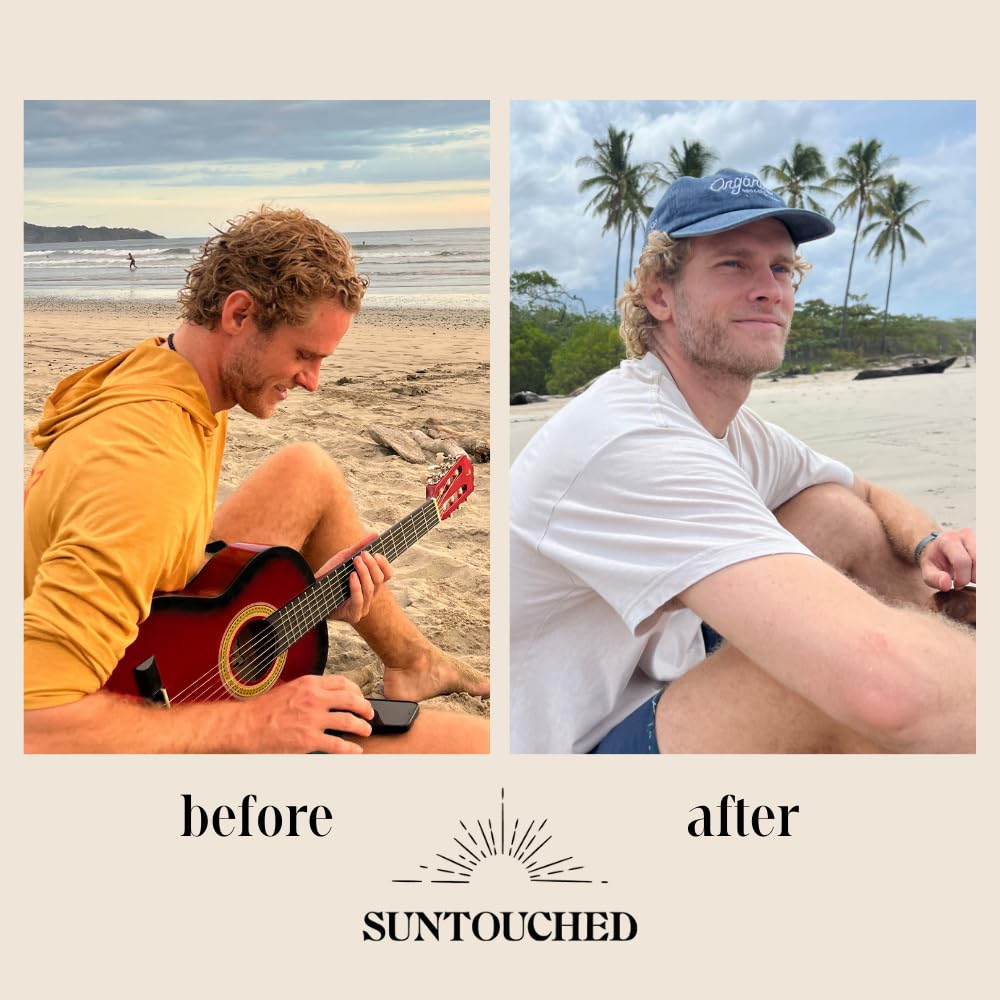 Suntouched ingredients label close-up revealing chamomile and citrus extracts