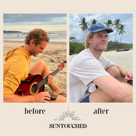 Suntouched ingredients label close-up revealing chamomile and citrus extracts