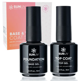 SUNUV front packaging showing base and top coat set and clear labeling for easy identification