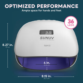 SUNUV interior shot showing 36 LEDs array for even gel polish curing coverage