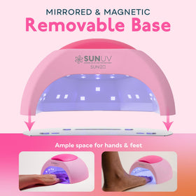 SUNUV foot in SUN2C during pedicure showing expanded space and practical use benefit