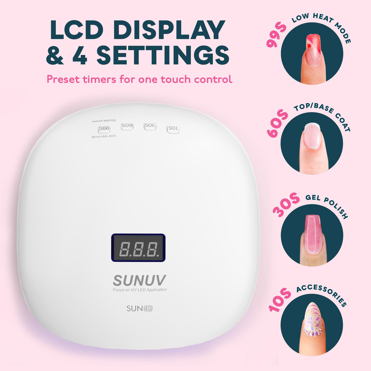 SUNUV SUN4S removable base detached to simplify pedicure positioning