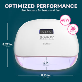 SUNUV SUN4S beside a hand for scale to show compact travel-friendly size