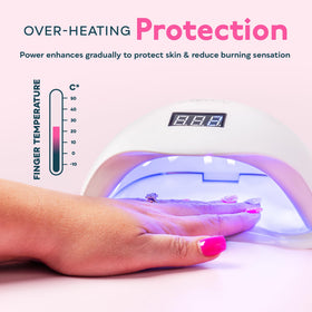 SUNUV SUN5 hand in use under lamp demonstrating auto sensor convenience