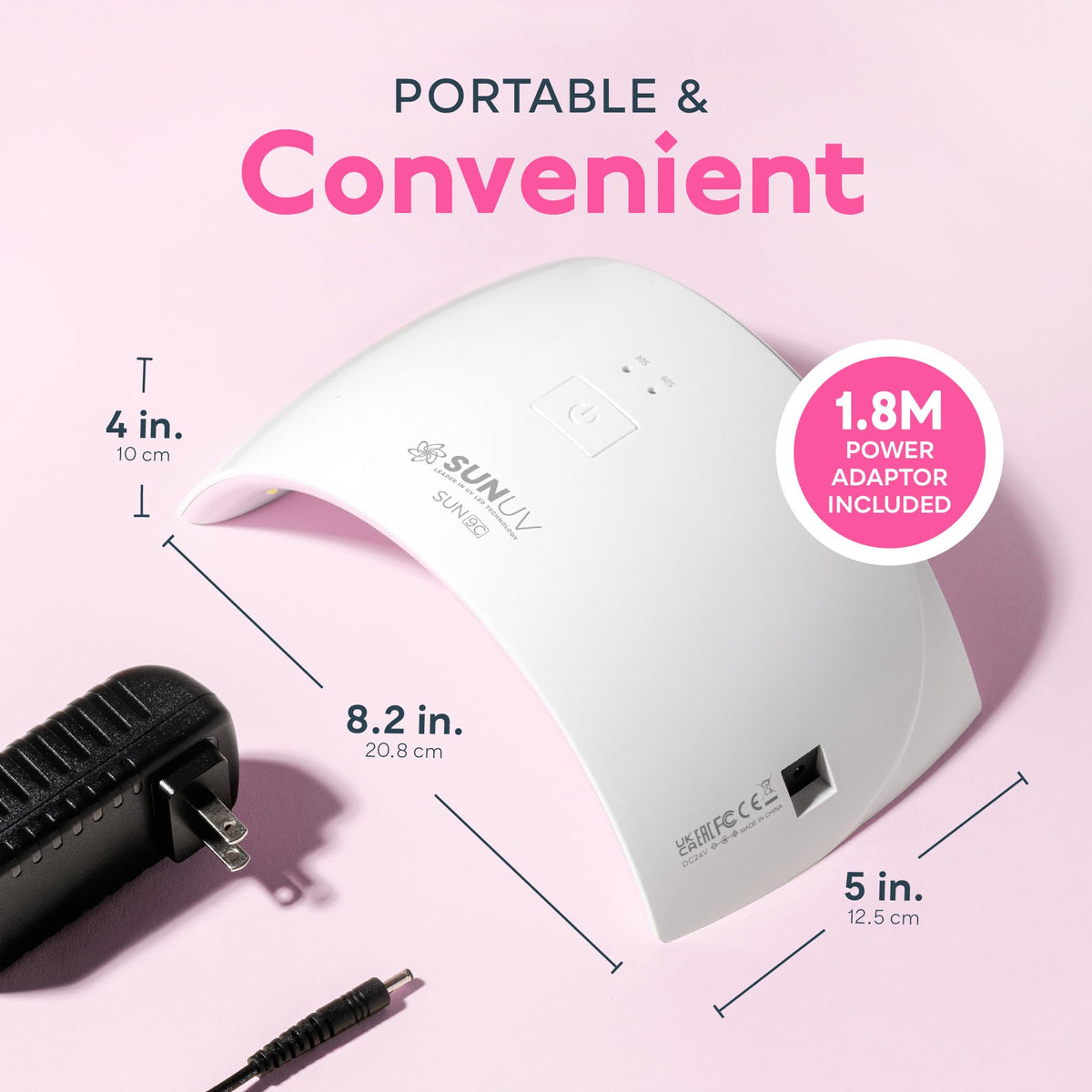 SUNUV SUN9C demonstrating toenail placement for pedicure use and secure curing