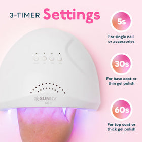 SUNUV SUNone with removable base open for easy pedicure access