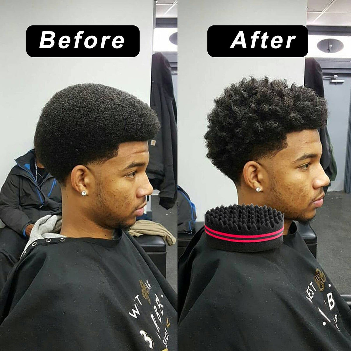 Supaze before and after comparison highlighting increased hair volume