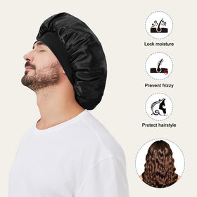 Supaze bonnet worn over braids, roomy fit preserves braided hairstyle
