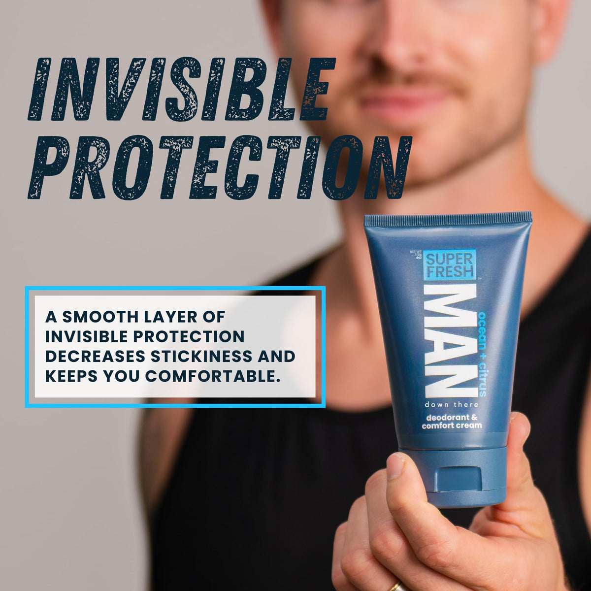 Super & Fresh Co. dry finish on skin demonstrating non-greasy feel