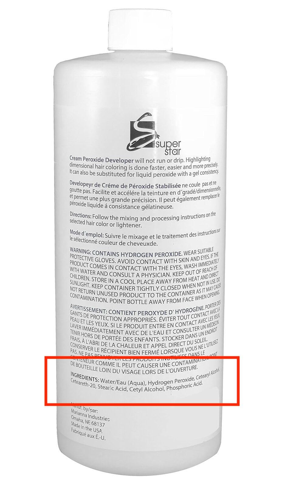 Super Star cream developer texture close-up demonstrating thick no-drip consistency for precise application