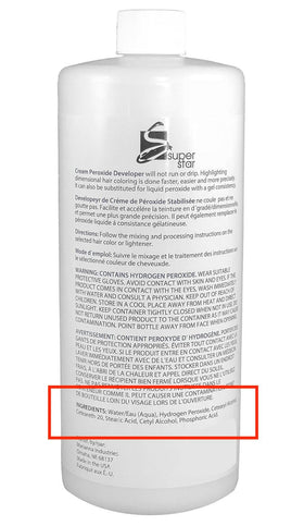 Super Star cream developer texture close-up demonstrating thick no-drip consistency for precise application