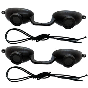 Super Sunnies front view showing compact black goggles and two-pack convenience