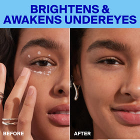 Supergoop! under-eye in-use showing brightening effect and reduced tired appearance