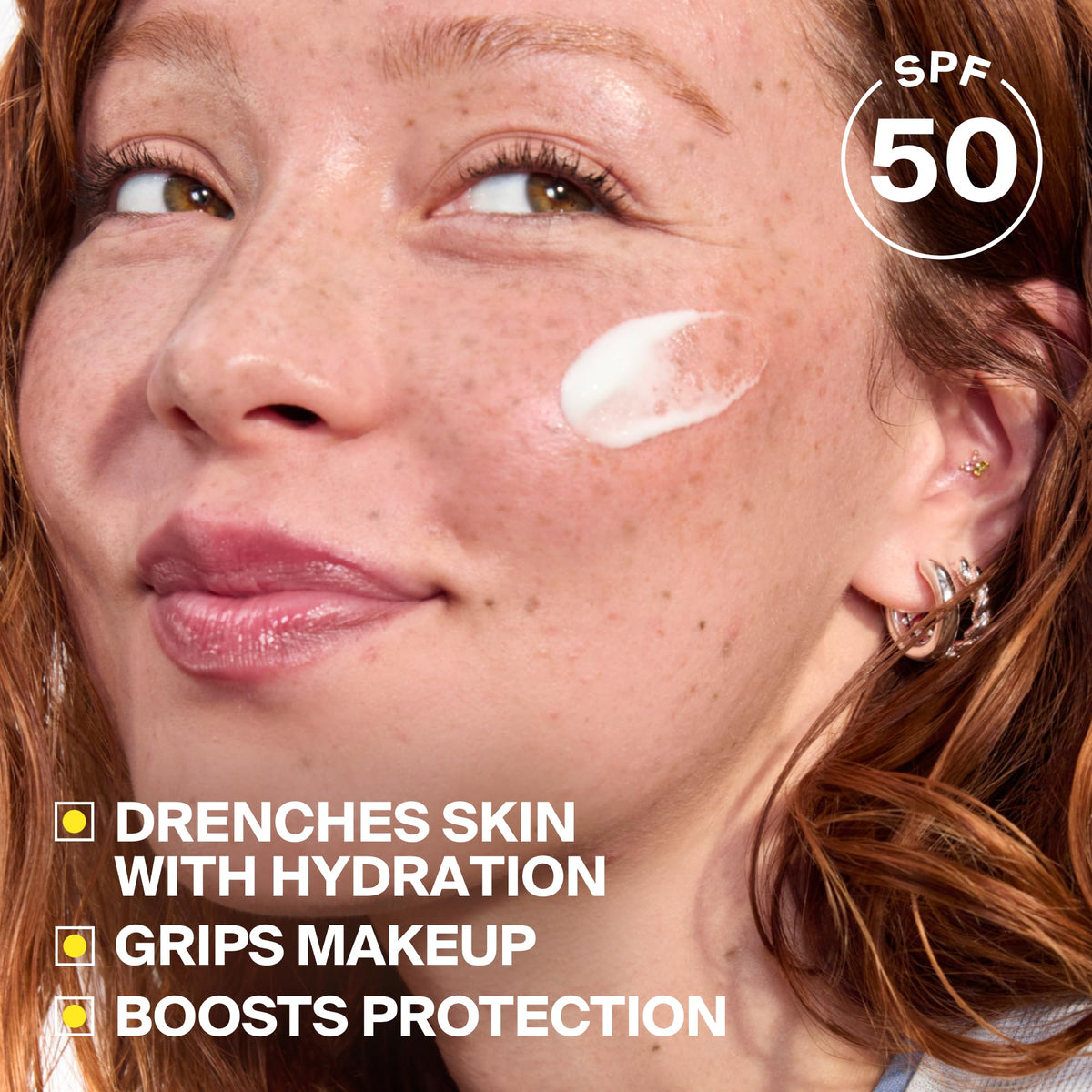 Supergoop! pump dispensing the lotion for easy controlled application benefit
