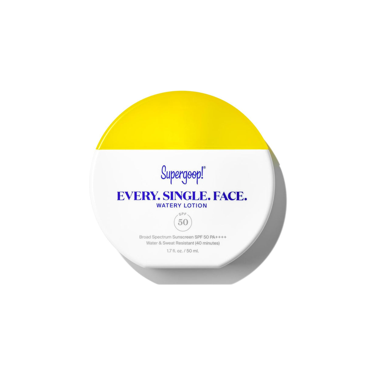 Supergoop! front packaging showing SPF 50 for confident protection