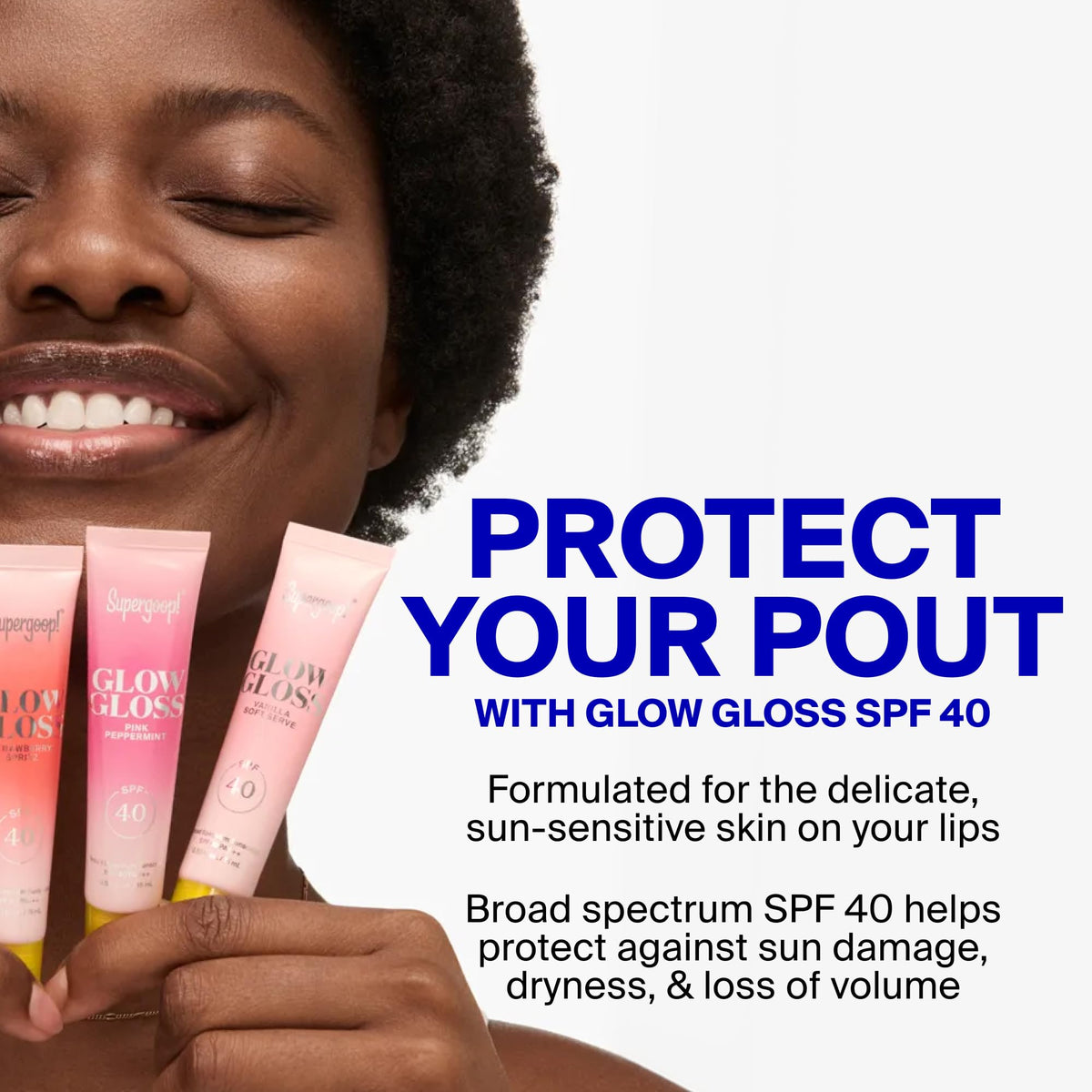 Supergoop! ingredient close-up highlighting shea butter moisturizing effect