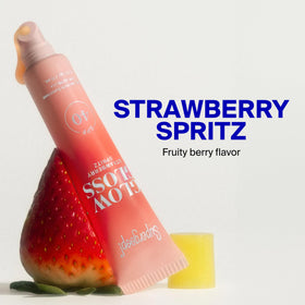 Supergoop! open tube showing non-sticky glossy balm texture and shine