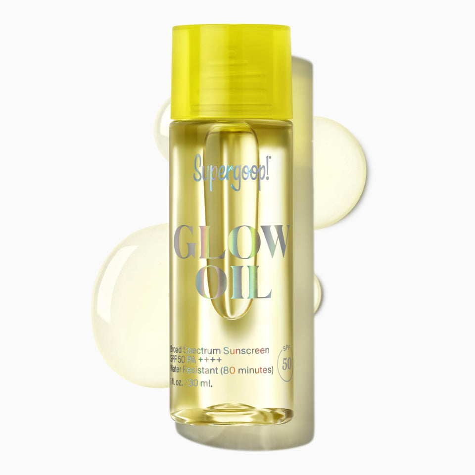 Supergoop! front packaging showing SPF 50 protection and luminous finish