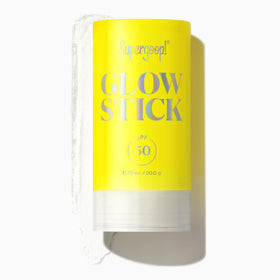 Supergoop! glow stick front view showing compact travel-ready sunscreen