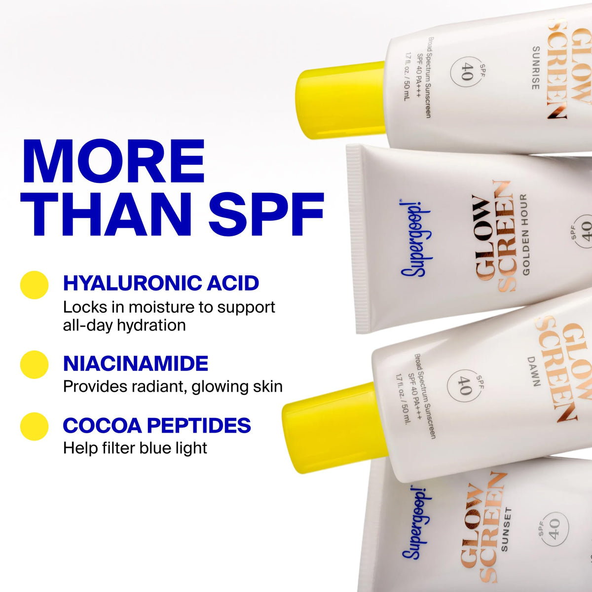 Supergoop! finger applying product illustrating smooth blendability and hydration