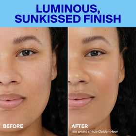 Supergoop! opened tube dispensing product illustrating easy application and primer grip