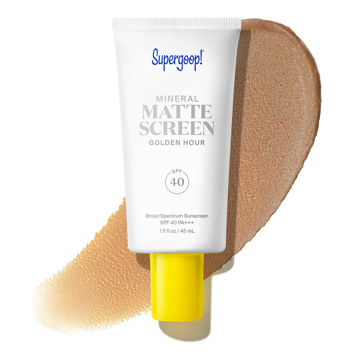 Supergoop! front packaging of Mineral Mattescreen showing SPF 40 and matte finish benefit