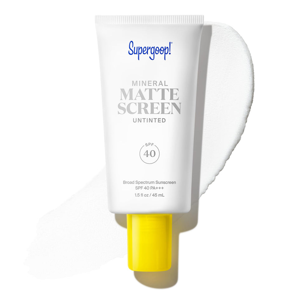 Supergoop! front packaging showing SPF 40 and matte benefits