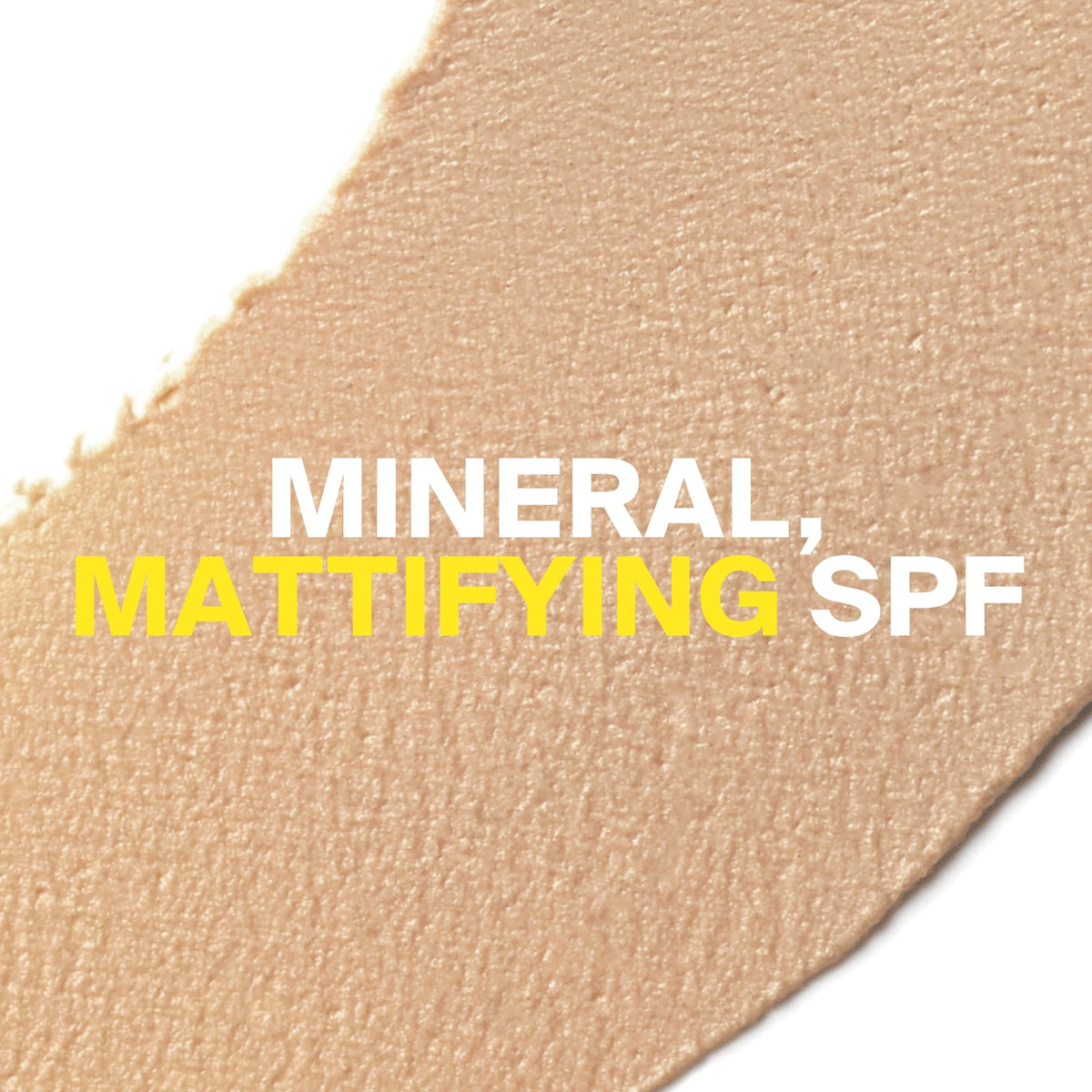 Supergoop! close-up texture of mattescreen showing matte, blurring finish