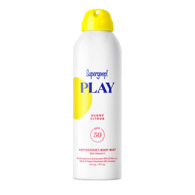 Supergoop! front packaging showing SPF 50 and citrus scent for clear protection