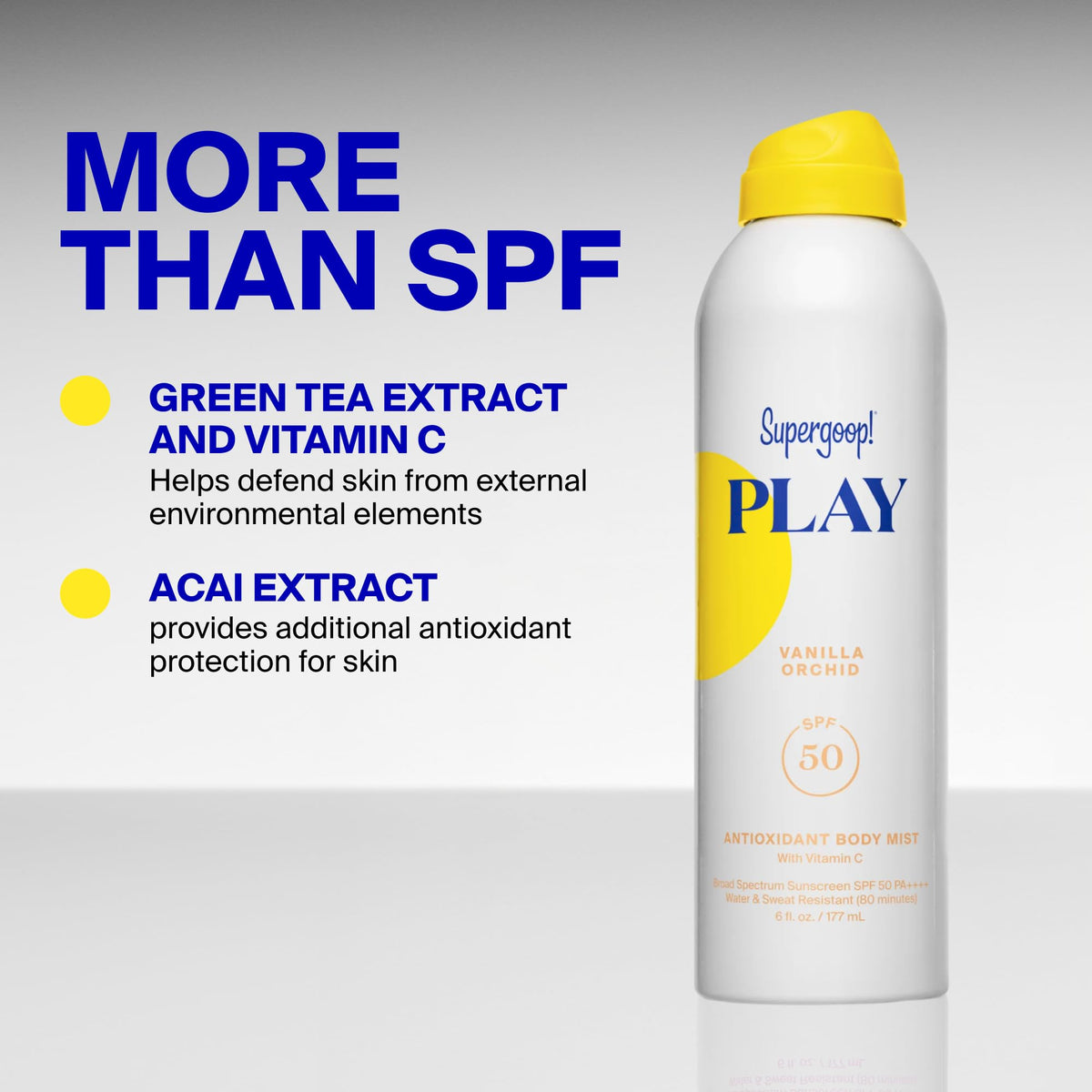 Supergoop! applied to wet skin showing post-swim reapplication convenience