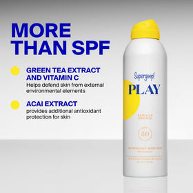 Supergoop! applied to wet skin showing post-swim reapplication convenience